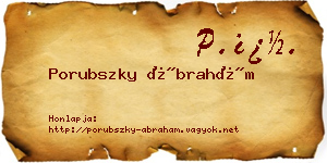 Porubszky Ábrahám névjegykártya