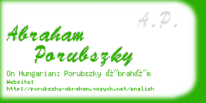 abraham porubszky business card